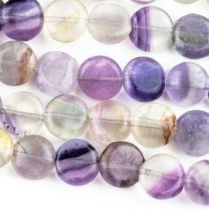 Fluorite 10mm Coin Beads
